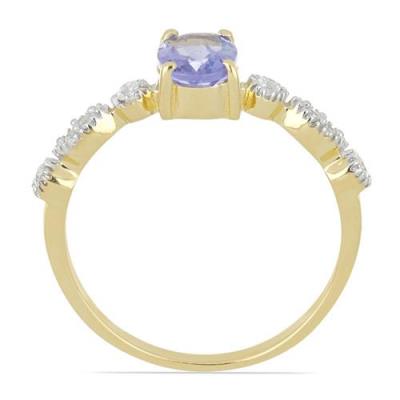 BUY REAL TANZANITE GEMSTONE CLASSIC RING IN STERLING SILVER